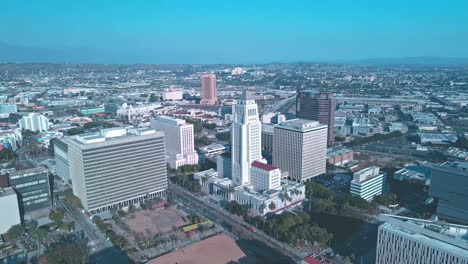 Los-Angeles-City-Hall---Drone-Flight-Over-Downtown-Area