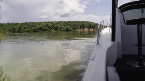 Boat-Cruising-On-Kazinga-Channel-At-Queen-Elizabeth-National-Park-In-Uganda