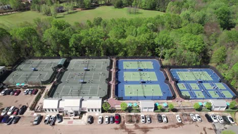 Side-aerial-shot-of-tennis-tournament