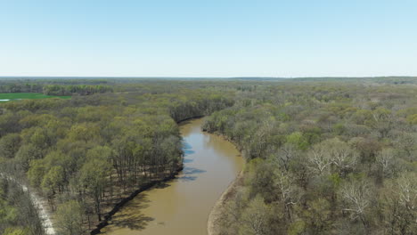 Confluence-Fluss-Im-Lower-Hatchie-National-Wildlife-Refuge-In-Tennessee,-USA