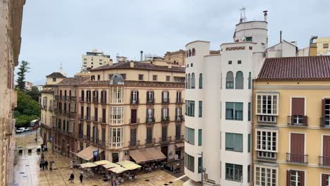 Schöne-Fassadengebäude-In-Der-Altstadt-Von-Malaga-Im-Süden-Spaniens