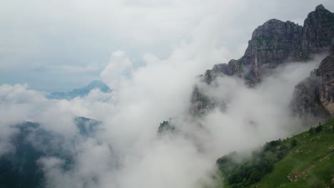 Aerial-View-Of-Floating-Clouds-On-Side-Of-Monte-Resegone-In-Northern-Italy