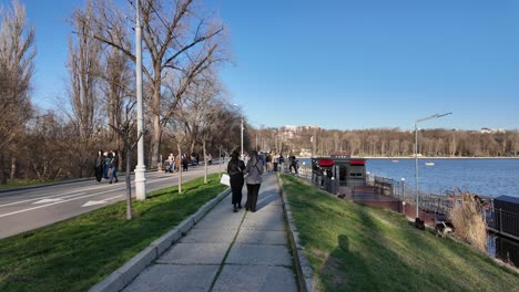 Valea-Morilor-park-lake-walking-path-day-time-Chisinau-Republic-of-Moldova