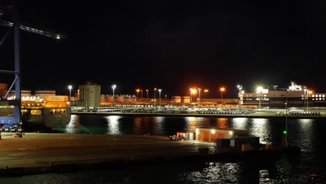 Hafen-Von-Valencia-Bei-Nacht