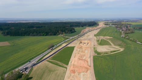 Captivating-Aerial-Footage-of-Expansive-Highway-Under-Construction,-Unveiling-Progress-and-Development-from-the-Sky