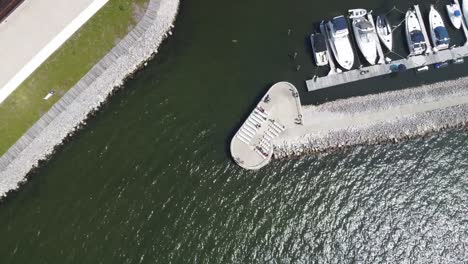 Aerial-shot-of-wedding-ceremony-arbor