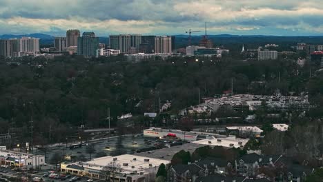 Cloudy-Sunset-Over-Built-Structures-In-City-Of-Atlanta,-Georgia