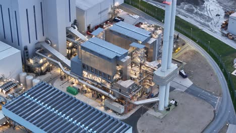 Enfinium-ferrybridge-UK-Decarbonisation-power-stations-drone,aerial-evening-dusk