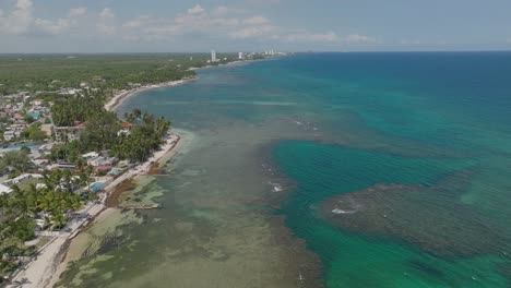 Guayacanes-Beach-and-surrounding-landscape,-San-Pedro-de-Macoris-in-Dominican-Republic