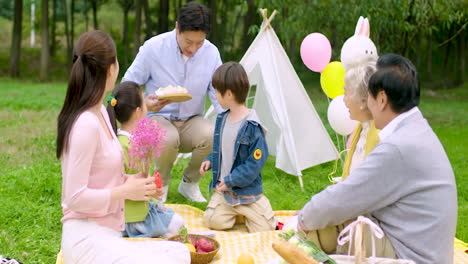 Multi-Generation-Happy-Family-Picnicking-Pastime-Together-Team