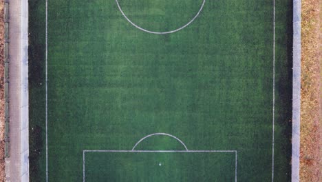 Aerial-view-of-green-football,-soccer-pitch