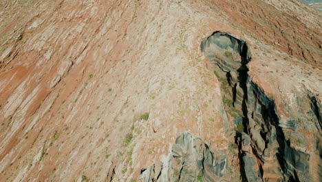 Spectacular-aerial-view-of-the-Herrera-cave-located-in-the-Galdar-mountain-on-the-island-of-Gran-Canaria