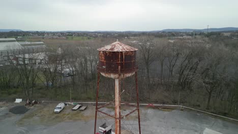 Aerial-drone-view-of-massive-storage-cylinder