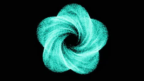 Visual-effects,-VFX,-particles-flower-portal-on-black-background-3D-animation