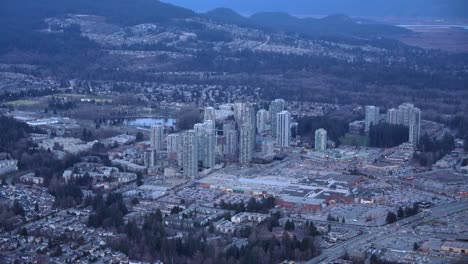 Coquitlam,-BC,-City-High-Rise-Buildings-Aerial-View-at-Dusk