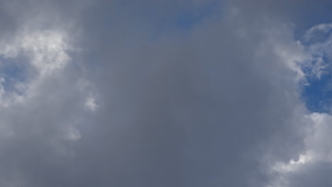 Forma-Floreciente-Cambiando-Nubes-Blancas-Contra-El-Cielo-Azul,-Vista-Hacia-Arriba