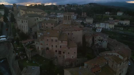 Anghiari-in-the-Province-of-Arezzo-at-Sunset:-Aerial-Elegance-in-Tuscany,-Italy