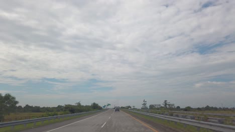 Kualanamu-airport-highway-drive-to-Medan,-North-Sumatera,-Indonesia
