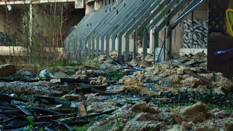 Decayed-interior-of-Zagreb-abandoned-hospital-building,-Croatia