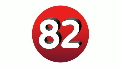 3D-Number-82-eighty-two-sign-symbol-animation-motion-graphics-icon-on-red-sphere-on-white-background,cartoon-video-number-for-video-elements