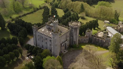 Aerial-orbit-of-Charleville-Castle-and-its-impressive-symmetric-gardens