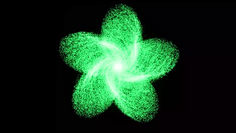 Visuelle-Effekte,-VFX,-Grüne-Blumenpartikel
