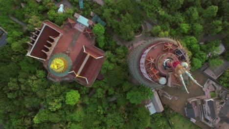 Top-shot-View-of-Wat-Samphran-Dragon-Temple-in-Sam-Phran-District-in-Nakhon-Pathom-province-near-Bangkok,-Thailand