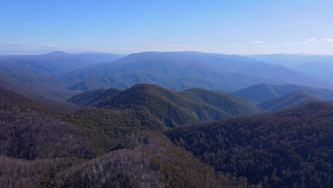 Mountain-Ranges-Covered-With-Dense-Thicket-In-Kosciuszko-National-Park,-New-South-Wales,-Australia