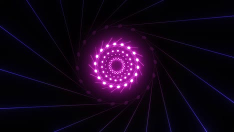 Rosa-Kreis-Spiraltunnel-Laserstrahl-VJ-Loop-Animierter-Hintergrund-Für-4K-Visuals