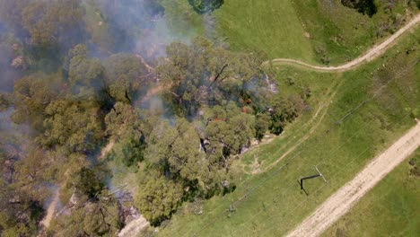 Luftaufnahme-Von-Oben-Eines-Brandes-In-Crackenback-Mit-Sich-Ausbreitendem-Rauch-In-NSW,-Australien