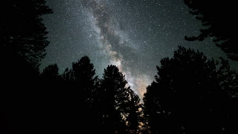 Beautiful-Milky-way-timelapse-of-the-galaxy-moving-through-the-night-sky-deep-in-the-forest-till-dawn-Smolikas-mountain-Greece