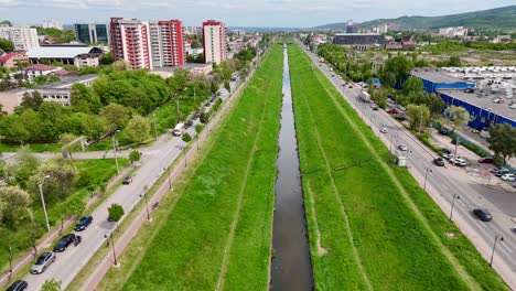 Aerial-drone-view-of-Iasi-city-from-Romania-above-Bahlui-river