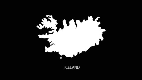 Digital-revealing-and-zooming-in-on-Iceland-Country-Map-Alpha-video-with-Country-Name-revealing-background-|-Iceland-country-Map-and-title-revealing-alpha-video-for-editing-template-conceptual