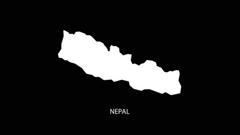 Digital-revealing-and-zooming-in-on-Nepal-Country-Map-Alpha-video-with-Country-Name-revealing-background-|-Nepal-country-Map-and-title-revealing-alpha-video-for-editing-template-conceptual
