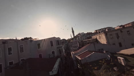 The-old-city-of-Istanbul-in-the-Fatih-area-above-a-popular-market-FPV-Drone