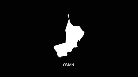 Digital-revealing-and-zooming-in-on-Oman-Country-Map-Alpha-video-with-Country-Name-revealing-background-|-Oman-country-Map-and-title-revealing-alpha-video-for-editing-template-conceptual