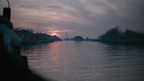 Sunset-vista-over-Burano's-canal-from-a-boat