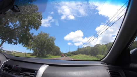 Driving-Through-Kauai-Hawaii,-Scenic-Drives,-Hawaii-Roads