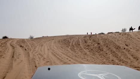 san-dunes-safari-and-offloading-by-motorcar-at-deserts-at-day-from-different-angle-video-is-taken-at-rajasthan,-India