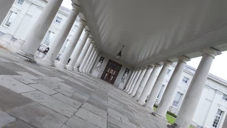 POV-Forward-spinning-shot-At-Queen's-House-Colonnade-At-Greenwich