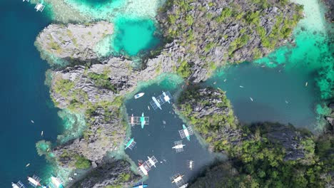 Scenic-Aerial-View-of-Twin-Lagoon-in-Coron,-Philippines