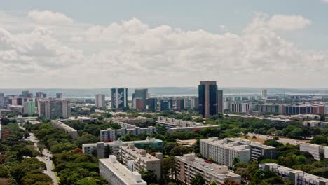 Cityscape,-government-buildings,-institutions,-towering-residential-blocks