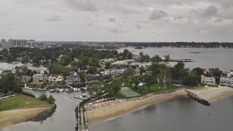 Stamford-Connecticut-Aerial-v1-drone-flyover-Waterside-capturing-waterfront-residential-neighborhood-bounded-by-inner-reach-and-South-End-cityscape-views---Shot-with-Mavic-3-Pro-Cine---October-2023