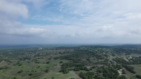 A-cloudy-day-in-the-Texas-Hill-Country,-aerial-view