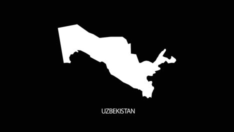 Digital-revealing-and-zooming-in-on-Uzbekistan-Country-Map-Alpha-video-with-Country-Name-revealing-background-|-Uzbekistan-country-Map-and-title-revealing-alpha-video-for-editing-template-conceptual