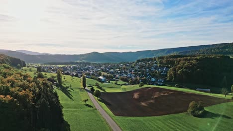 Kleines-Dorf-In-Der-Schweiz-Namens-Lupsingen-Von-Oben