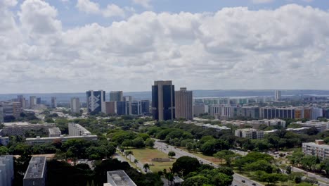 Cityscape,-government-buildings,-institutions,-towering-residential-blocks