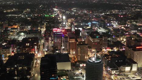 Hollywood-Kalifornien-Luftaufnahmen-Von-Gebäuden-Und-Der-Stadt---Nacht