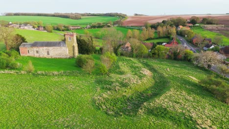 Aerial-drone-footage-of-a-small-Lincolnshire-village-called-Burwell-in-the-UK