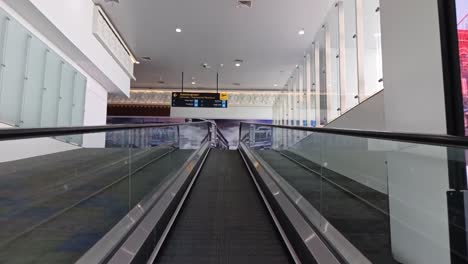 Escalator-at-Airport-of-Semarang,-Part-of-Angkasa-Pura-Company